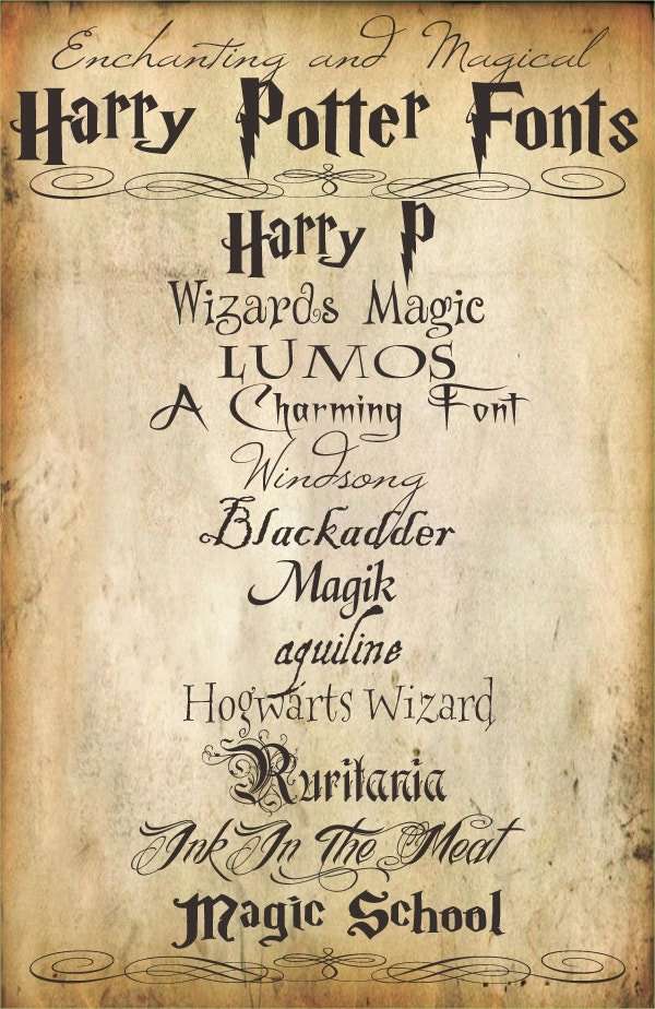 14+ Free Harry Potter Fonts