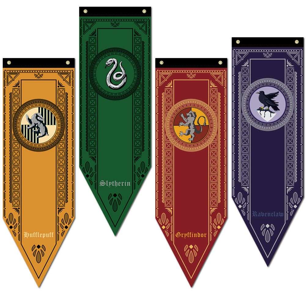 4 Colors/SET Harry Potter Hogwarts House Decor Banner Flag ...
