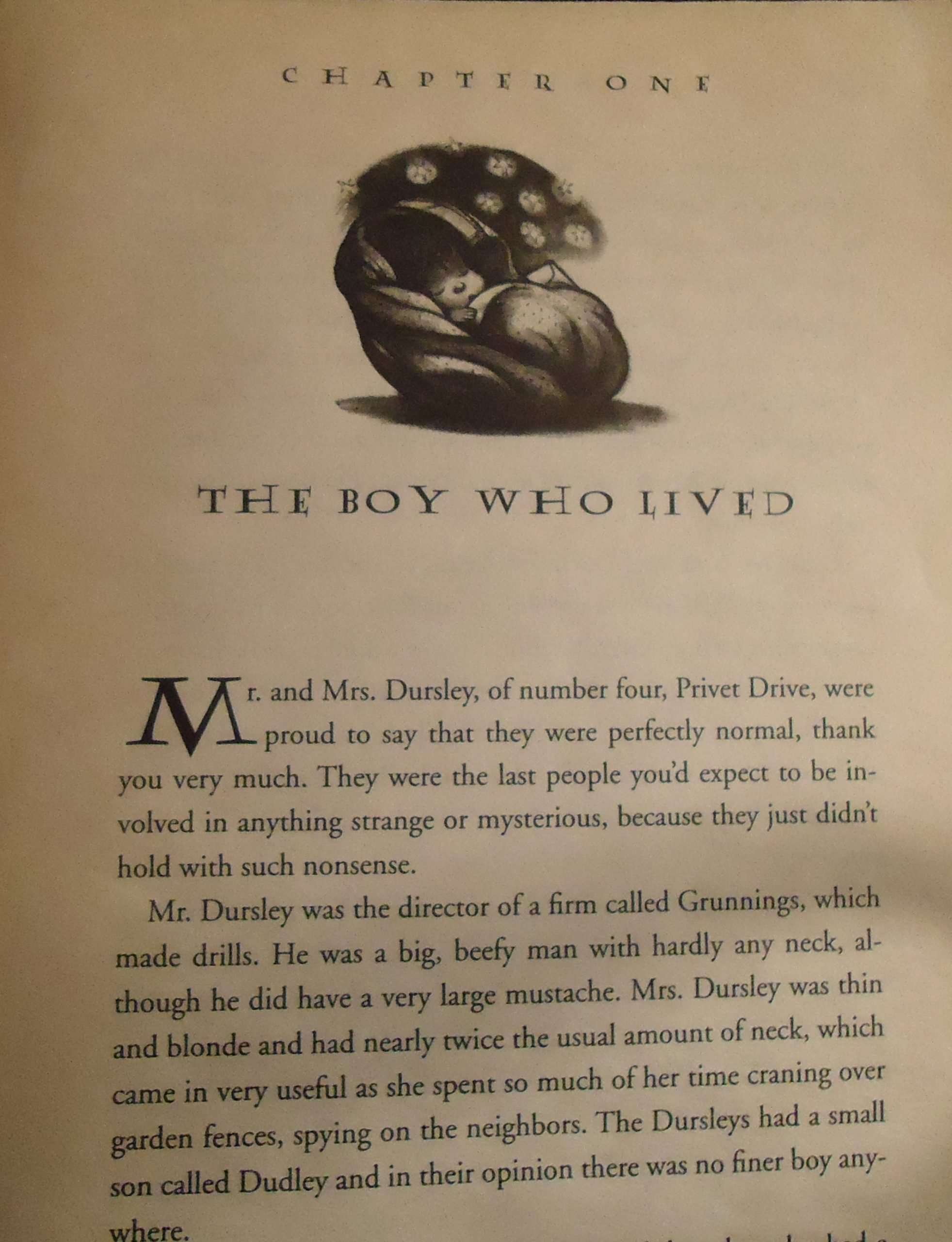 First page of harry potter book 1