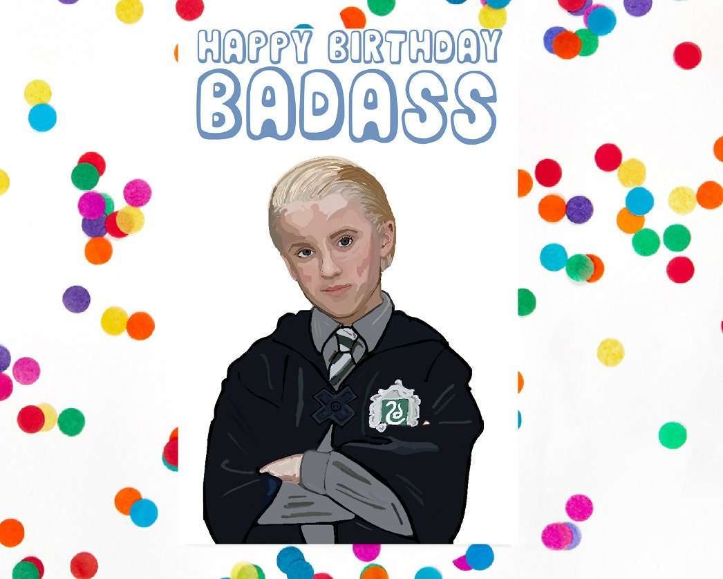 Funny Birthday Card Draco Malfoy Birthday Card
