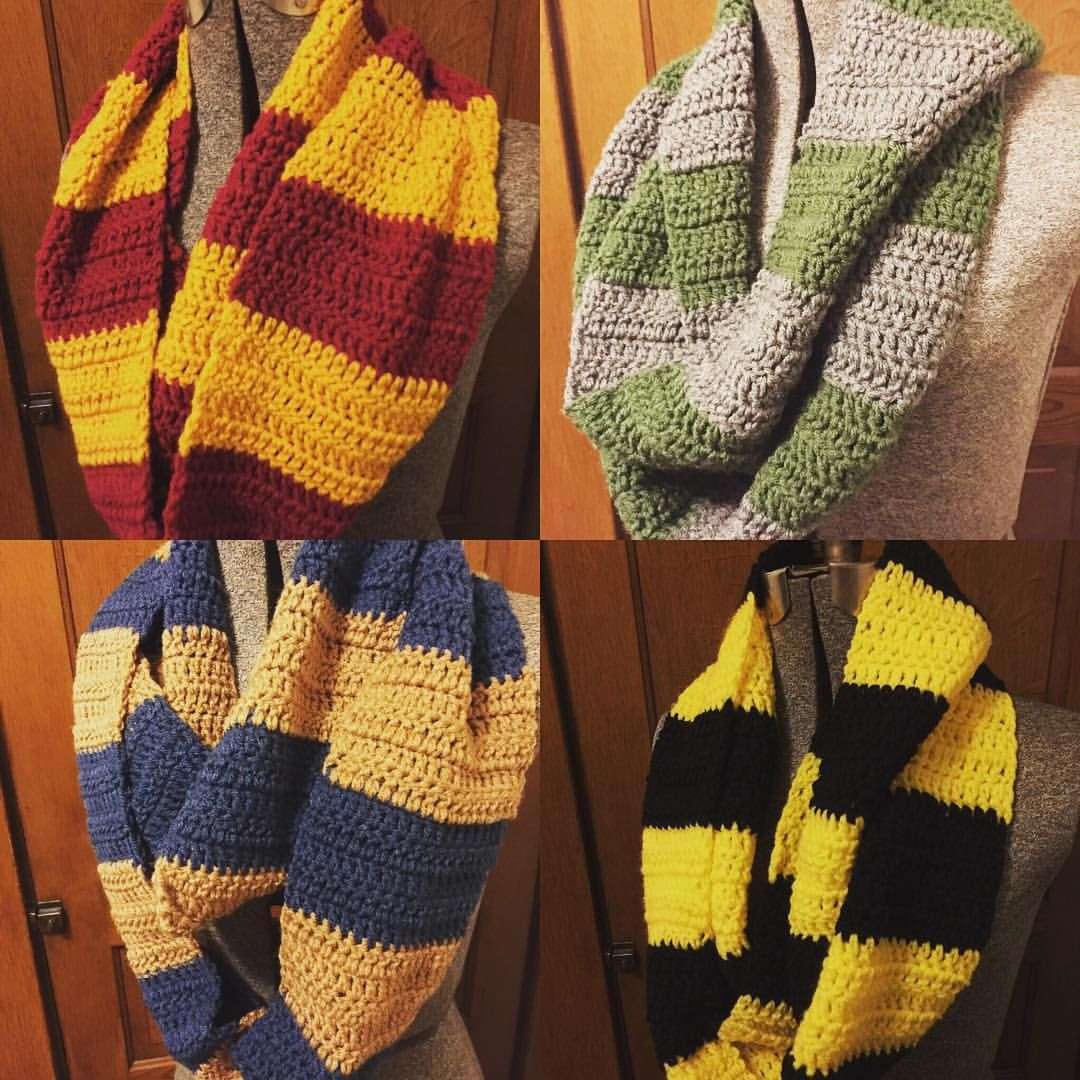 Harry Potter scarves are all done!! #crafty #craftybitch # ...