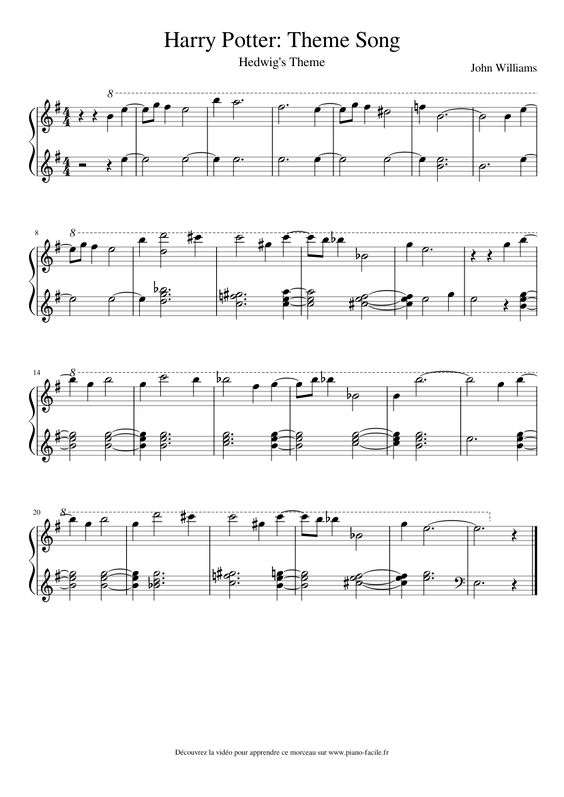 Harry Potter Theme Song Piano Sheet Music Printable ...