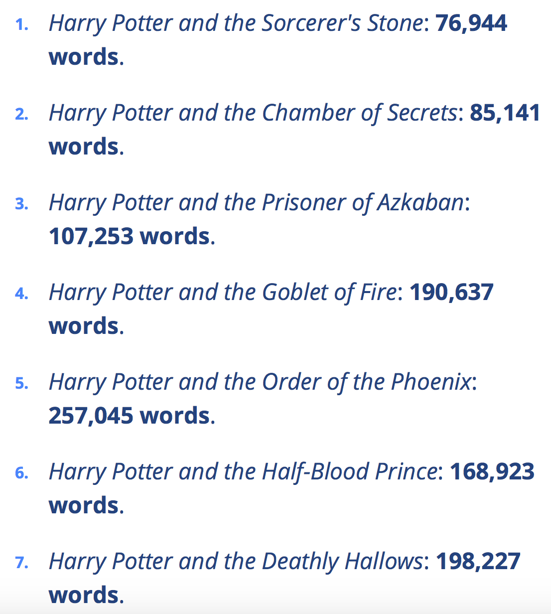 How many words in harry potter 1 J.K. Rowling