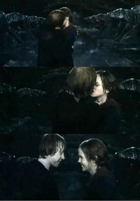 Ron and hermione kiss