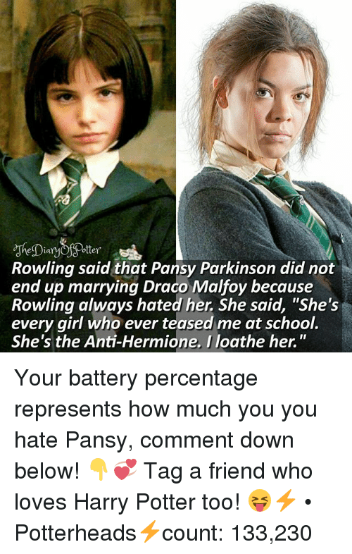 Rowling Said That Pansy Parkinson Did Not End Up Marrying ...